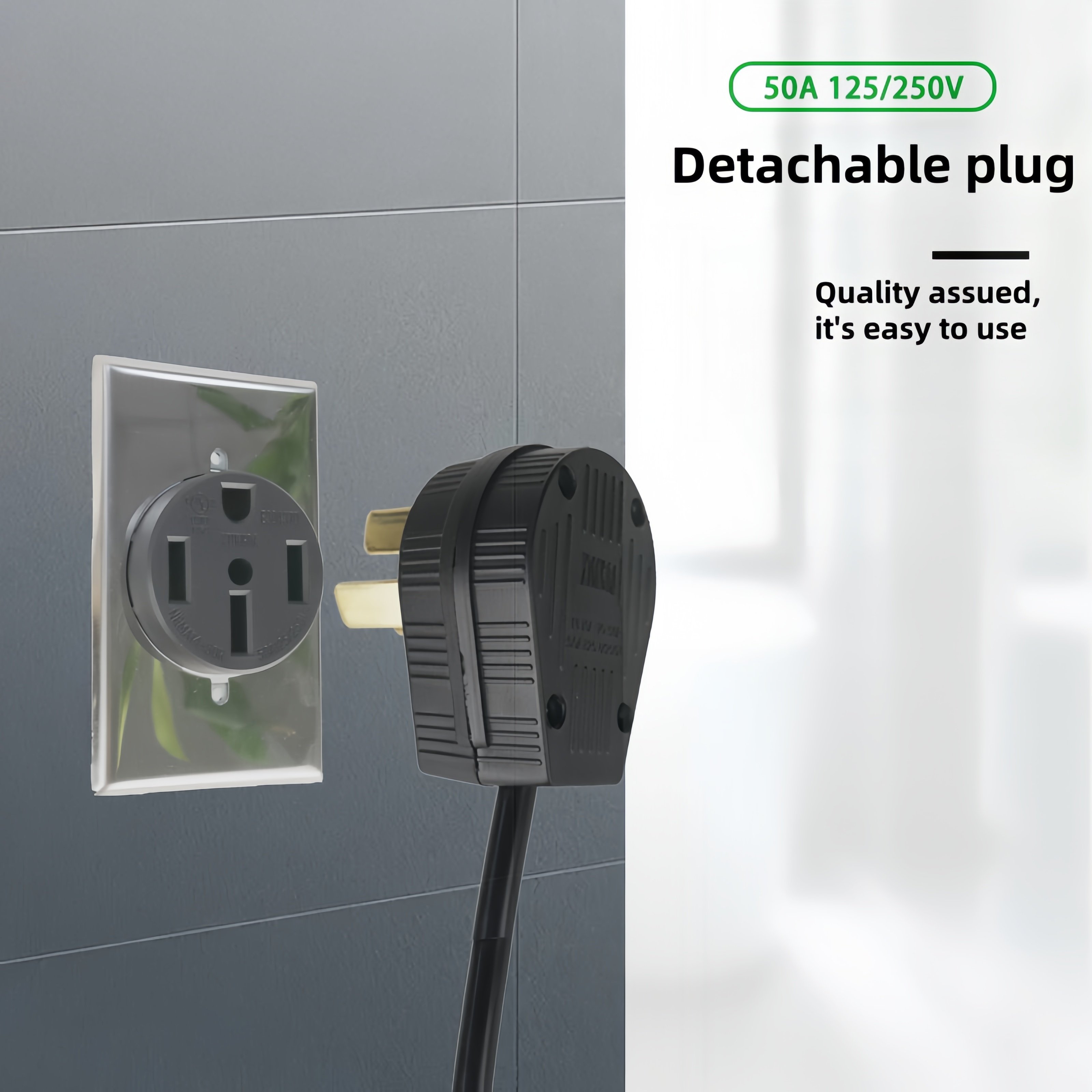 NEMA L14-50P 50A 125/250V 3 Pole 4 Wire Industrial Grade Locking Male Plug 50-Amp Locking Plug