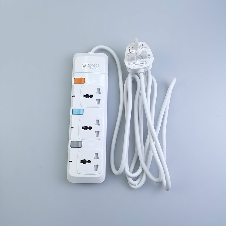 UK Power Wall Electrical Plugs and Sockets Extension Wire Electric 3 Way Multi Plug Socket 3/4/5 gang extension socket