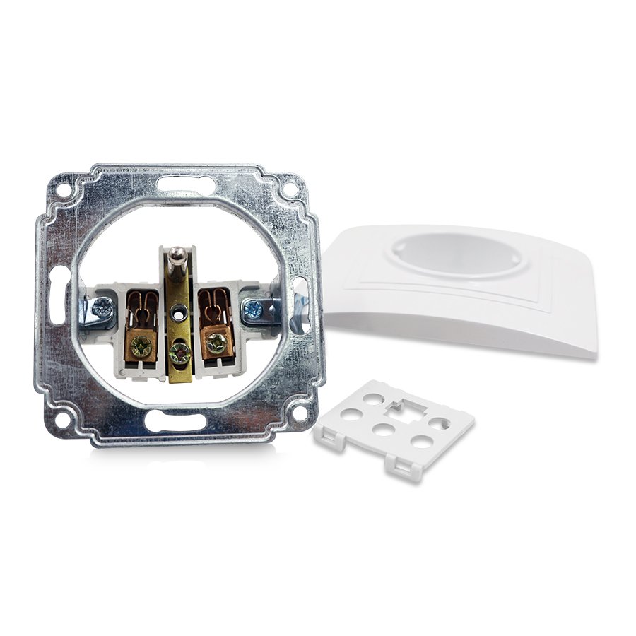EU Standard French Type Single Wall Mounted Electrical Plug Sockets 16A 110V-250V