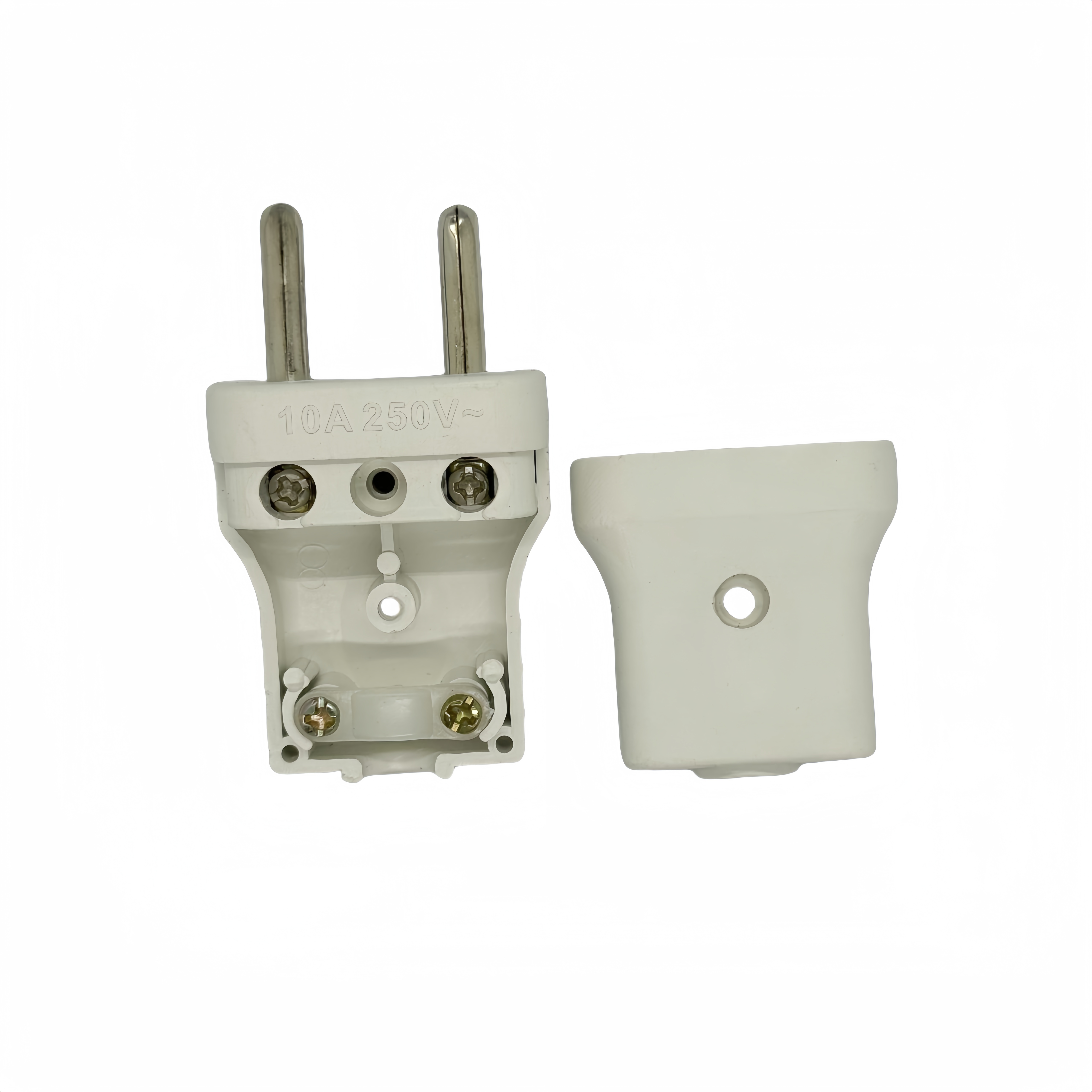 Plastics white Two-Pin EU Standard metal Electrical Plug Electrical supplies Connecting line plug
