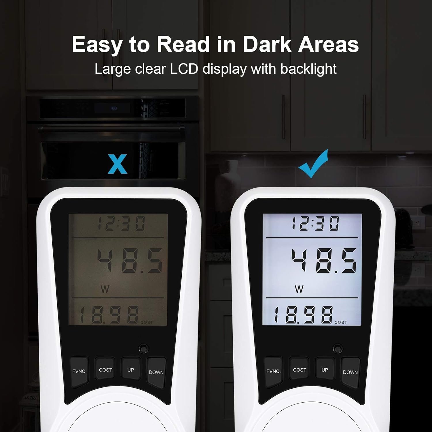 Electricity Usage Monitor for Home Kilowatt Meter Display Socket - Watt Meter that Plugs into Appliances to Measure Energy Usage