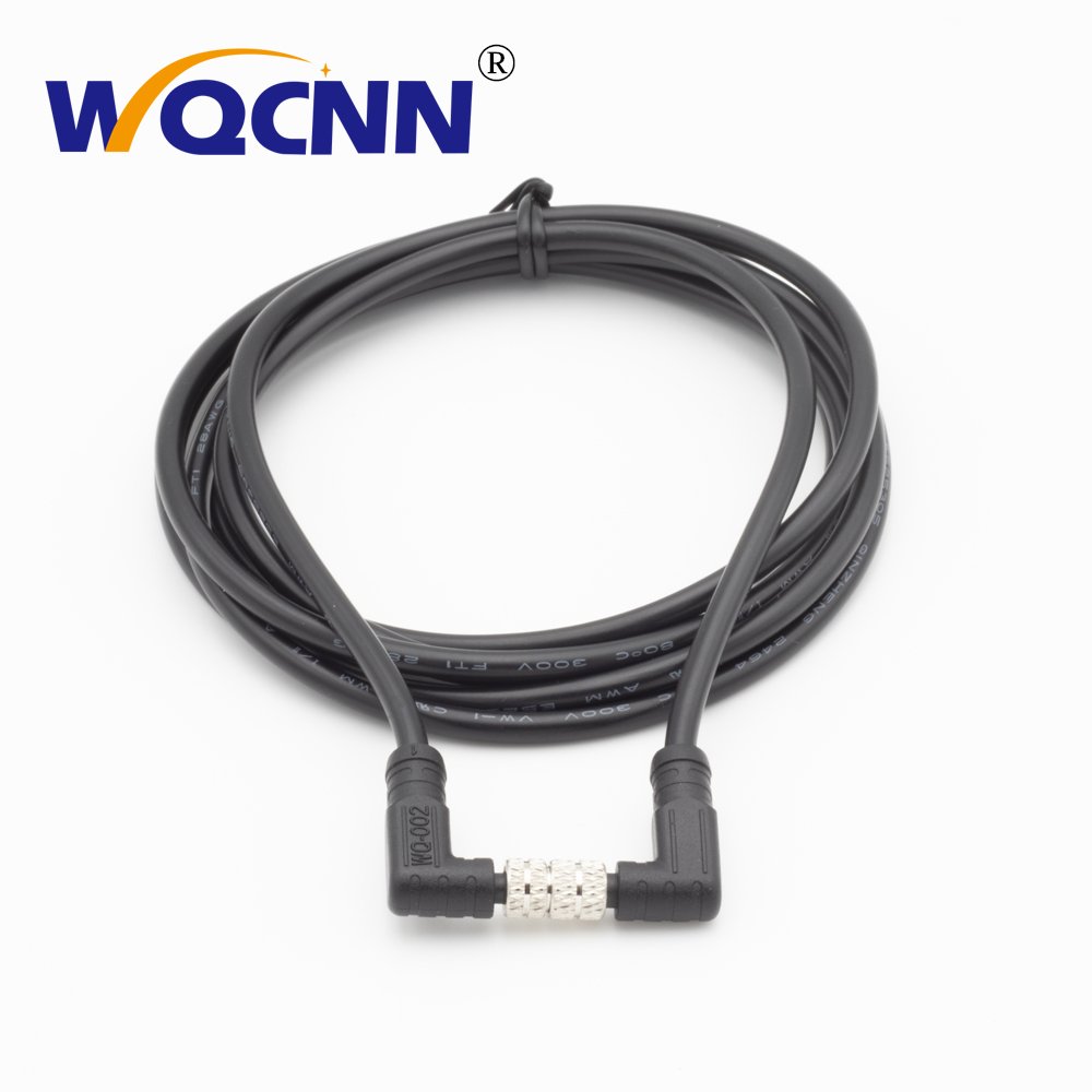Customized M5 male and female waterproof plug wires 2, 3, 4 pins, IP67 waterproof right angle type, adjustable in 8 directions