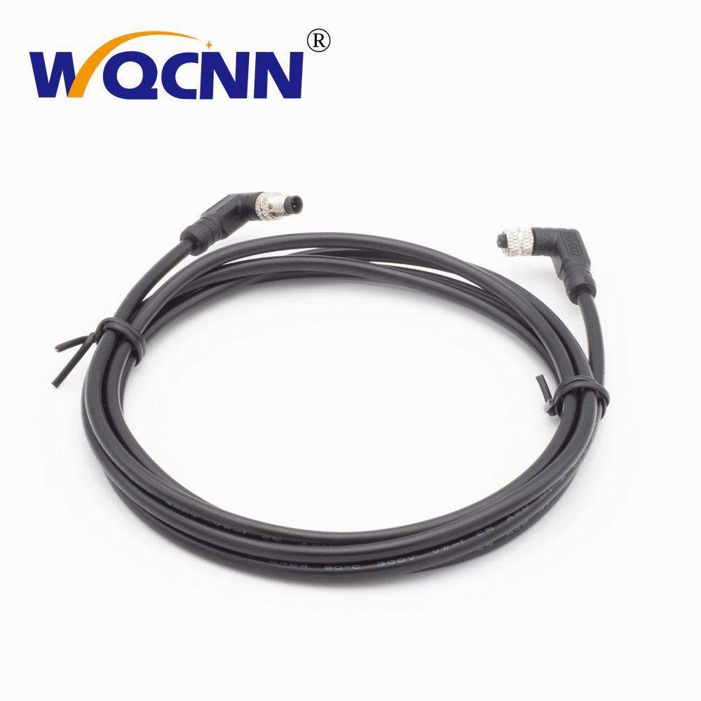 Customized M5 male and female waterproof plug wires 2, 3, 4 pins, IP67 waterproof right angle type, adjustable in 8 directions