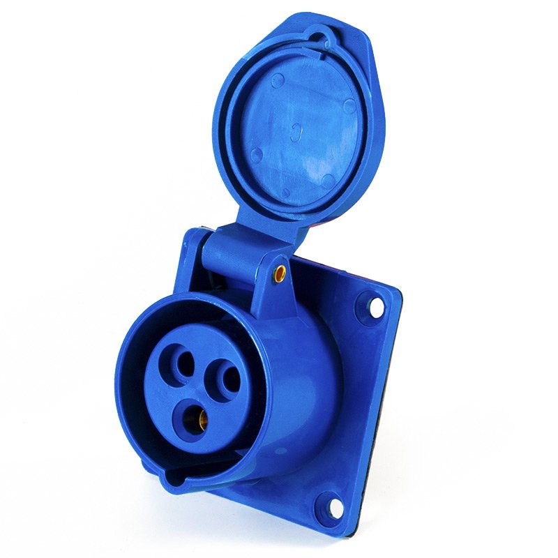 Economic Type IP44 3P 16A 220V Flush Mounted Male and Female Control 2P+E Industrial Plug