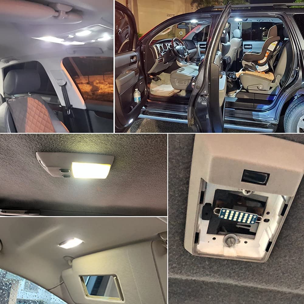 Led AC/DC 12V 44MM Car Loop Festoon Led Bulbs 2016 Chip 211-2 212-2 White Reading Lights Door Lamps Cargo Trunk Lights