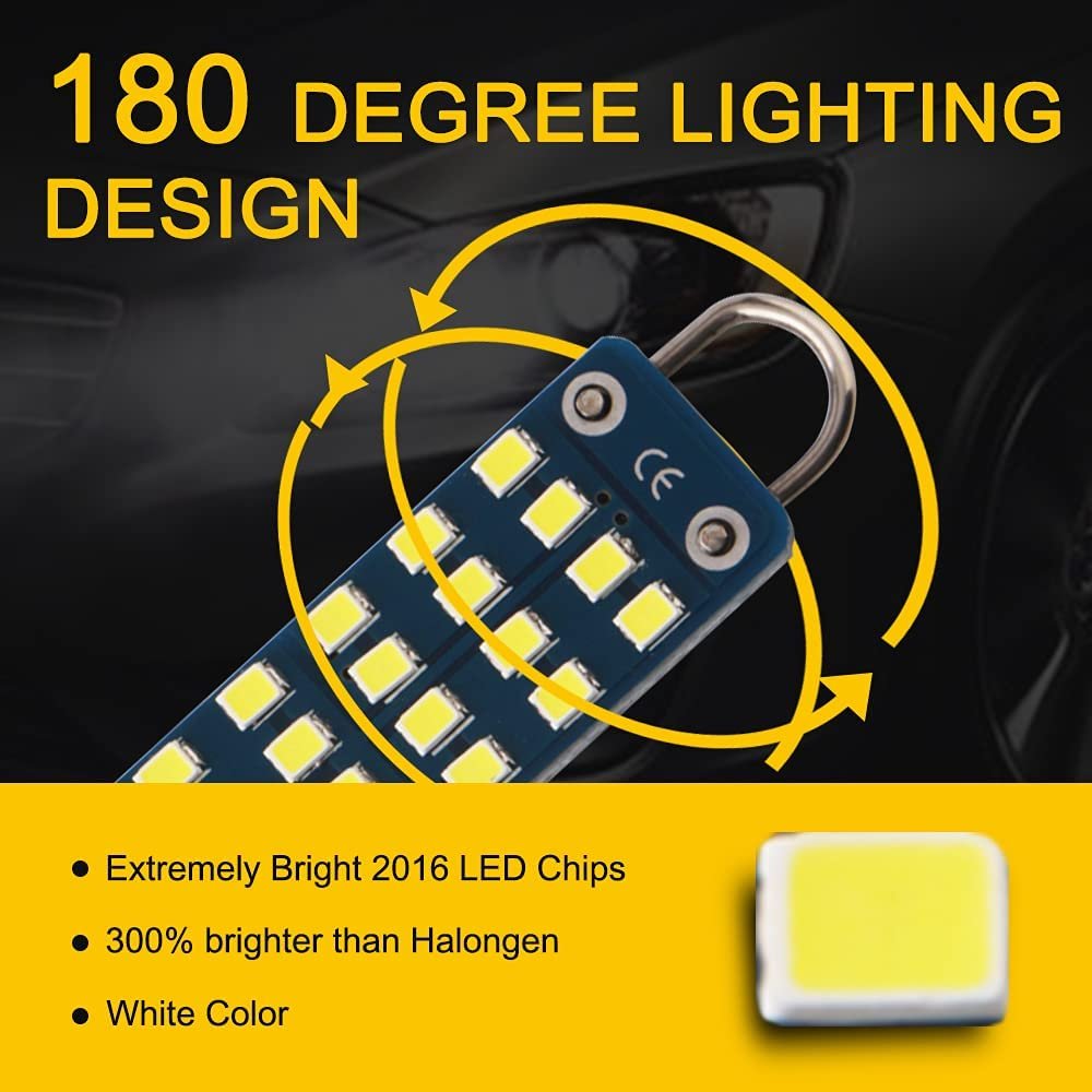 Led AC/DC 12V 44MM Car Loop Festoon Led Bulbs 2016 Chip 211-2 212-2 White Reading Lights Door Lamps Cargo Trunk Lights