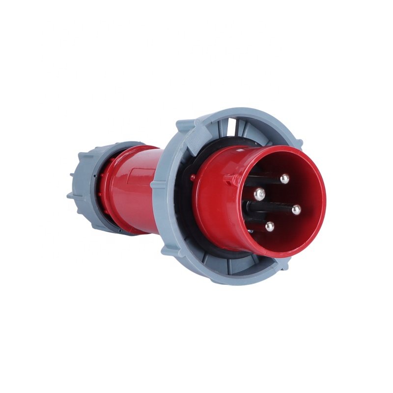 IP67 Waterproof 4 Pin 32A Industrial Power Plug With Nickel-plating Brass Pins