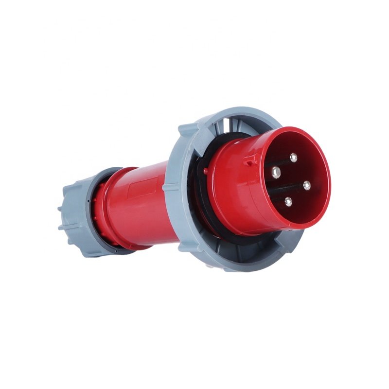 IP67 Waterproof 4 Pin 32A Industrial Power Plug With Nickel-plating Brass Pins