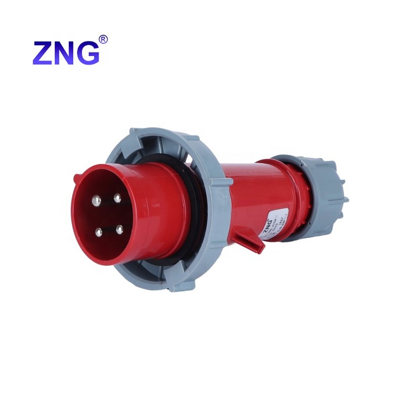 IP67 Waterproof 4 Pin 32A Industrial Power Plug With Nickel-plating Brass Pins