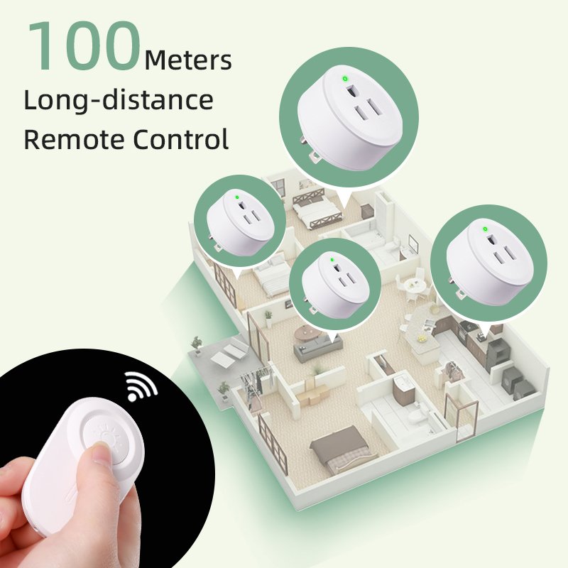 Smart Life 15A/1500W IP66 WIFI Smart Outlet Plug with Light Switches Remote Control Anti-Surge 4000V Small Electrical Appliance