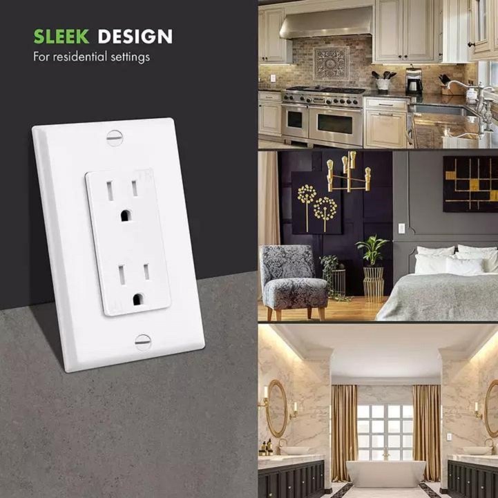 Hooanke 15A 125V US Electrical US Plug Duplex Power Receptacle Socket