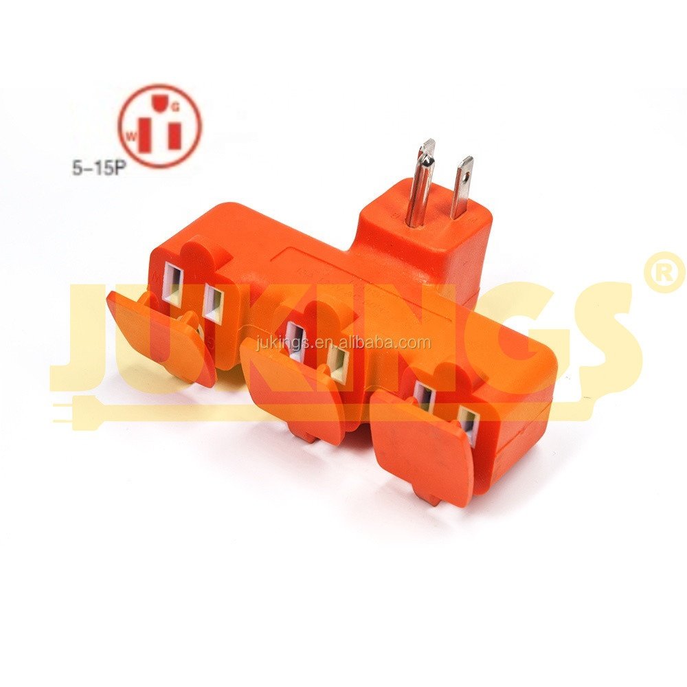 Heavy-Duty Grounded Power Tap - 3 Pack Industrial Plug 15A Current 3-Prong Wire Plug Standard CN Power Strips SDK
