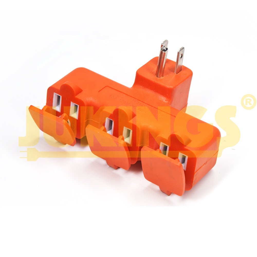 Heavy-Duty Grounded Power Tap - 3 Pack Industrial Plug 15A Current 3-Prong Wire Plug Standard CN Power Strips SDK