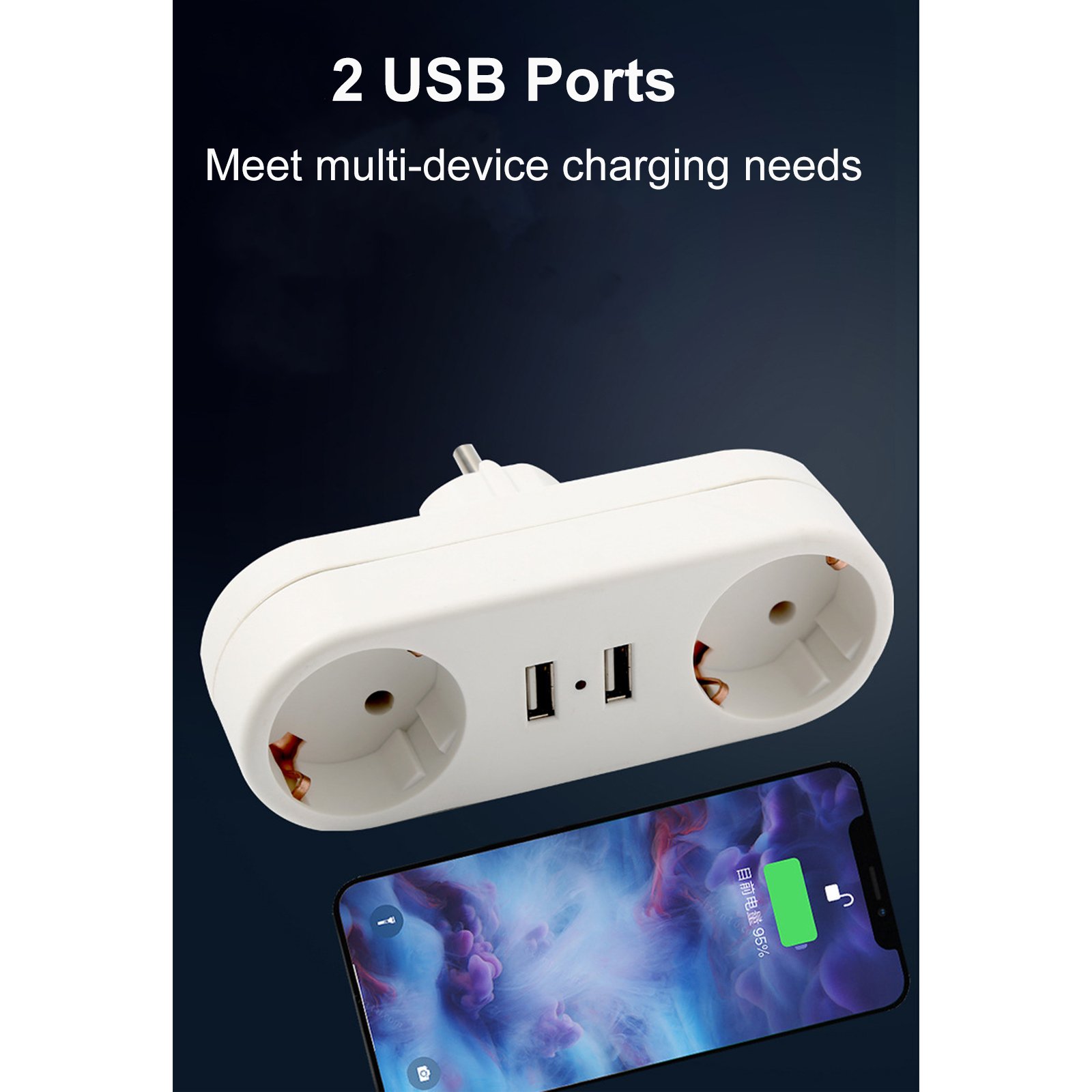 2022 New EU Standard Plug With Multi Socket Travel Adapters for Home Office