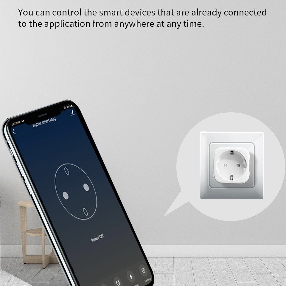 Smart Sockets EU Zigbee Plug Compatible with Alexa,Google Home Voice Control Wireless Remote Control Timer Schedule Smart Socket
