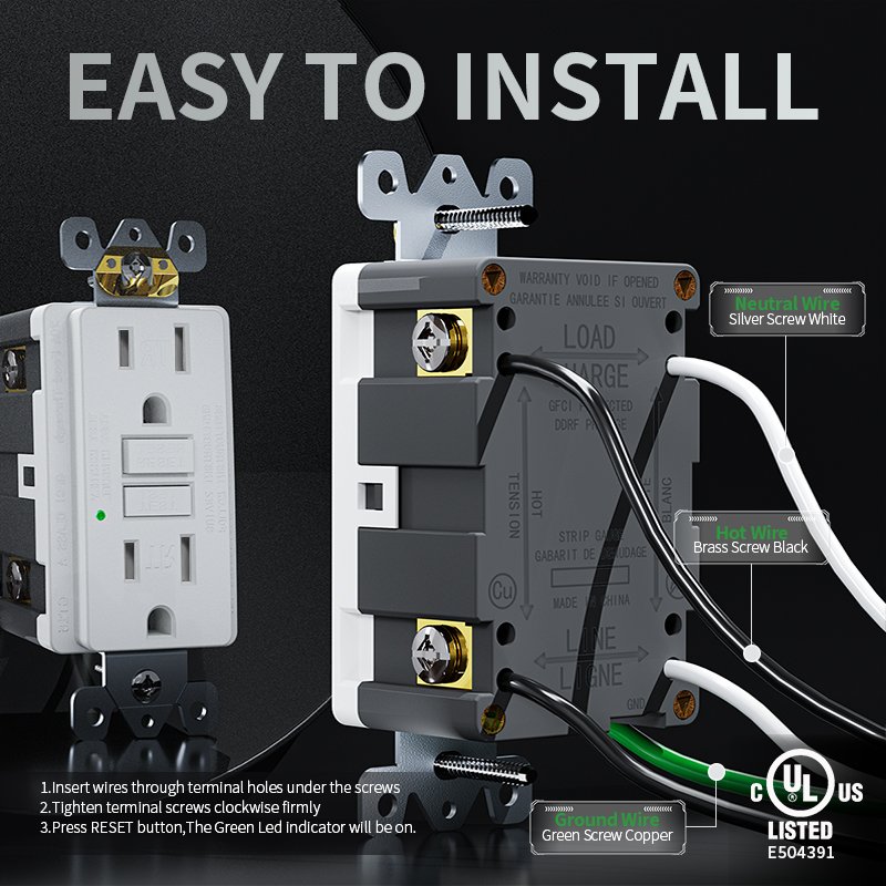 Custom Self Test Gfci Receptacle 15 20amp 125v 250v Ul Cul Tamper Resistant Tr Wr Child Safety Wall Socket Usa Gfi Gfci Outlet