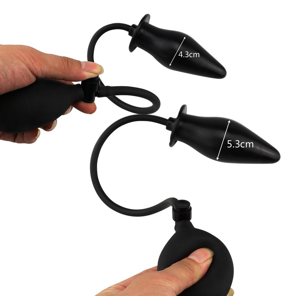 Hottest Inflatable Butt Plug Black Balloon Pump BDSM Anal Expand with Quick Release Valve Stretch Anal Sex Toys