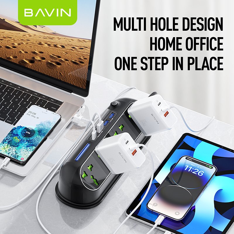 BAVIN PC825 Custom High Quality Fast Charging Type c Plugs PD Portable Laptop Desktop Mobile Cell Phone Electric Power Socket