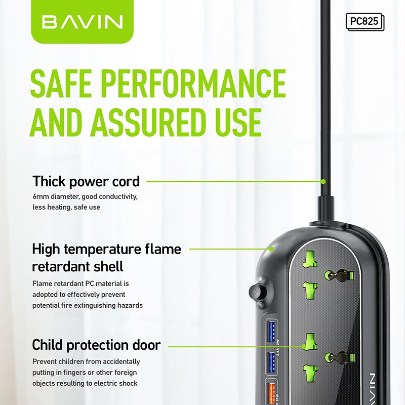 BAVIN PC825 Custom High Quality Fast Charging Type c Plugs PD Portable Laptop Desktop Mobile Cell Phone Electric Power Socket