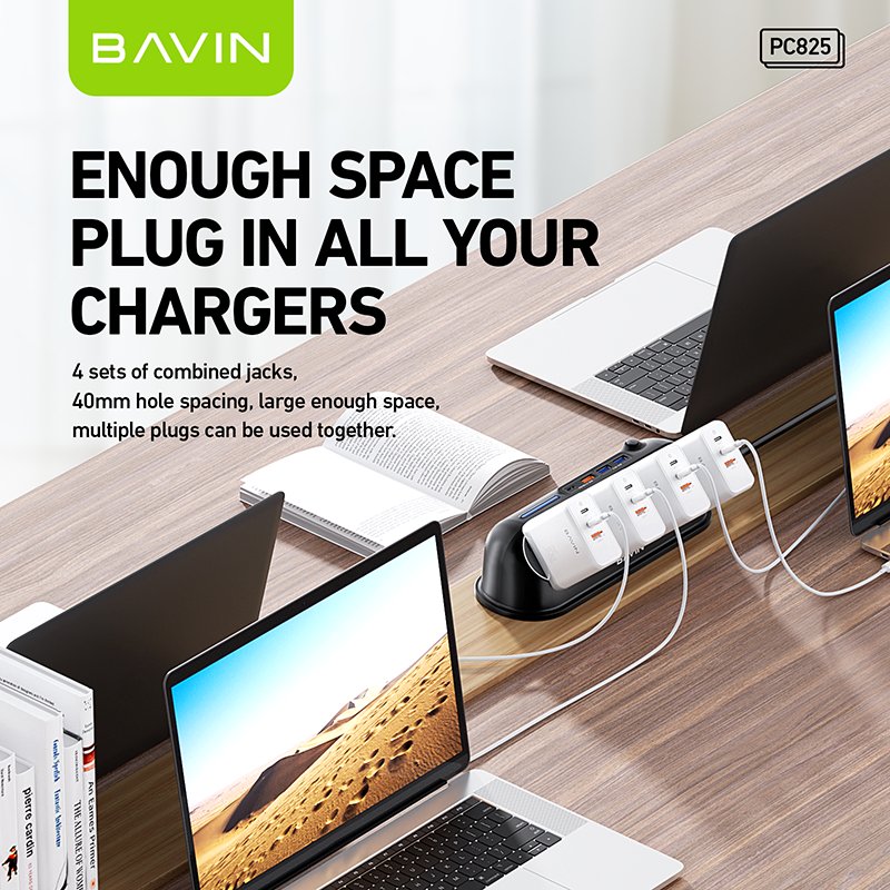 BAVIN PC825 Custom High Quality Fast Charging Type c Plugs PD Portable Laptop Desktop Mobile Cell Phone Electric Power Socket