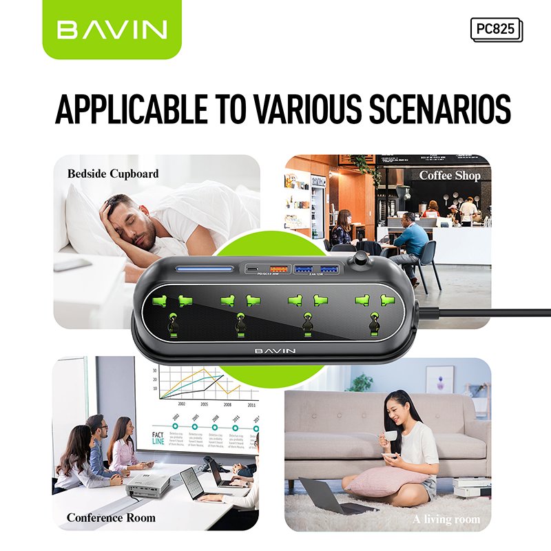 BAVIN PC825 Custom High Quality Fast Charging Type c Plugs PD Portable Laptop Desktop Mobile Cell Phone Electric Power Socket