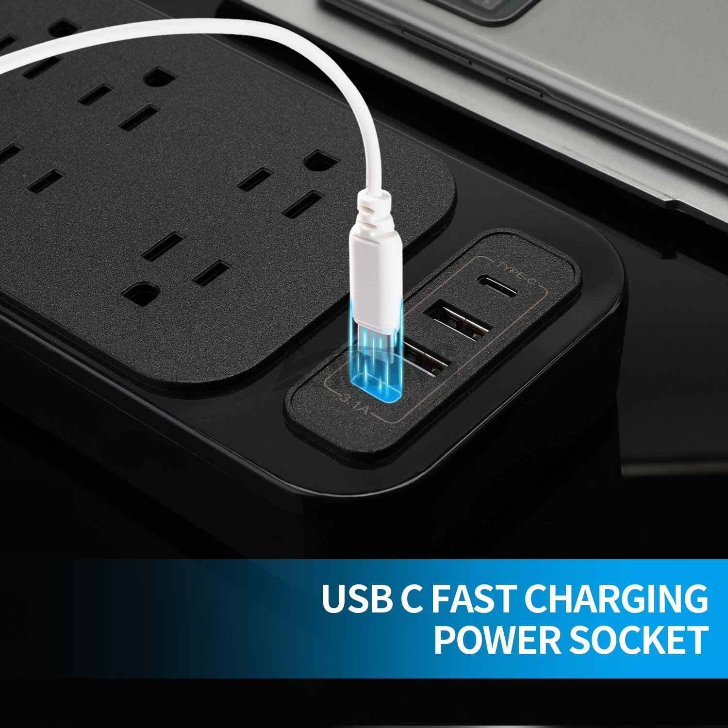 4USB 12US AC Multi-Plug us socket Surge Protector Power Strip with USB Socket Surge Protector Power Strip
