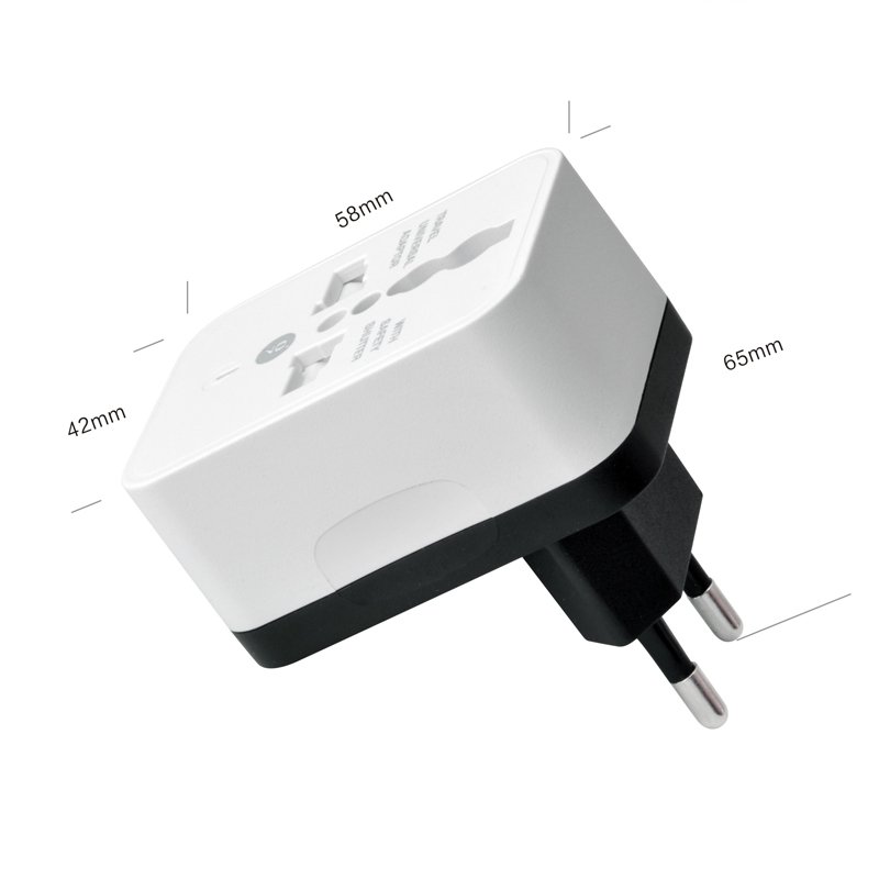 Universal to EU 2 USB converterwith dual USB 5V 2A power charge for electric blanket travel multifunction extension plug adapter