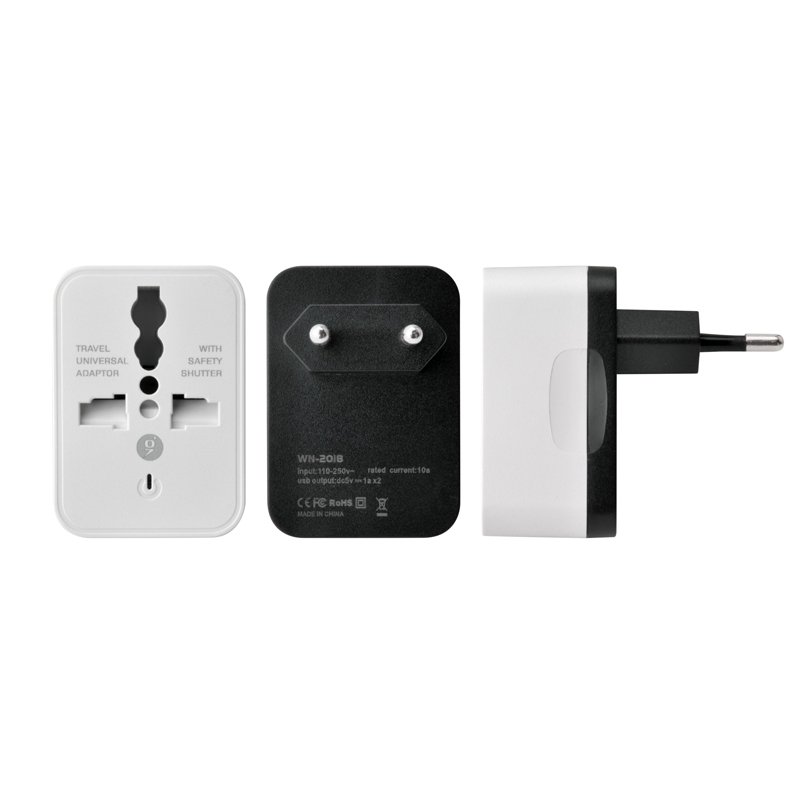 Universal to EU 2 USB converterwith dual USB 5V 2A power charge for electric blanket travel multifunction extension plug adapter