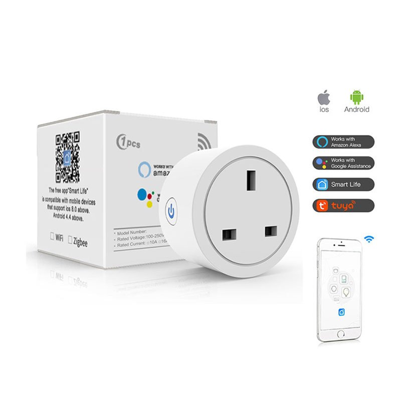 MVAVA 16A EU US UK smart home zigbee wireless remote control wifi smart electric outlet power socket plug with alexa and google