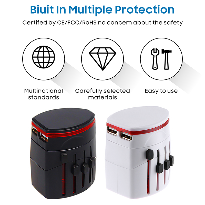 Universal Travel Plug Adapter All In One US EU UK AUS Plugs Sockets Multi Country Travel Adapter Charger