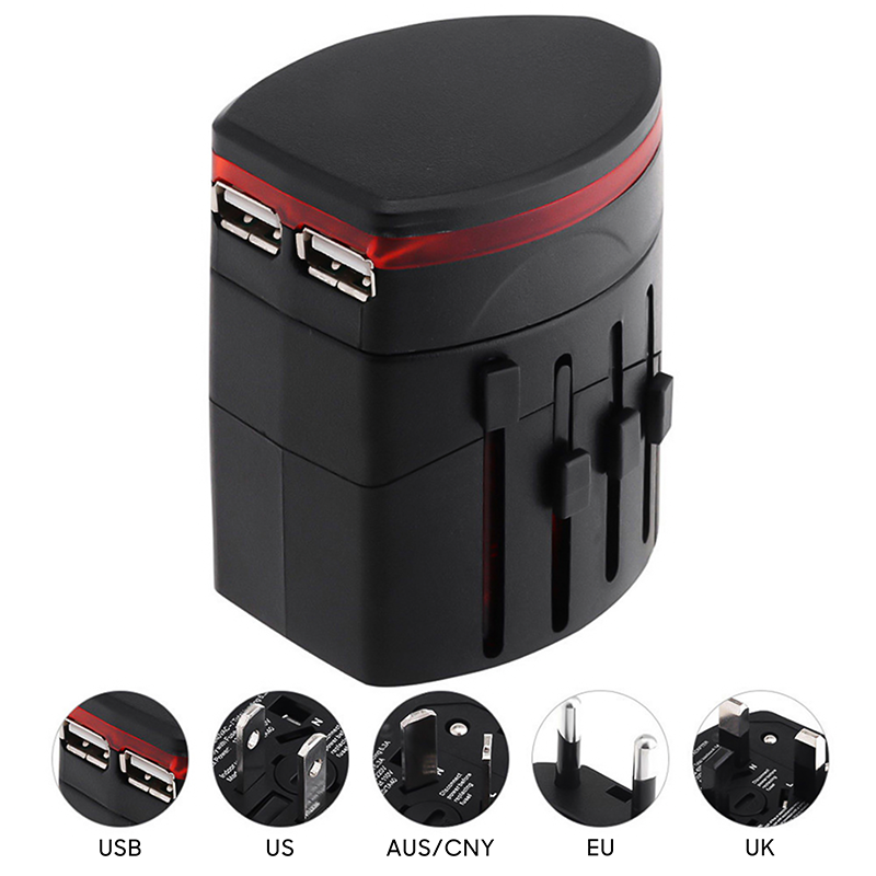 Universal Travel Plug Adapter All In One US EU UK AUS Plugs Sockets Multi Country Travel Adapter Charger