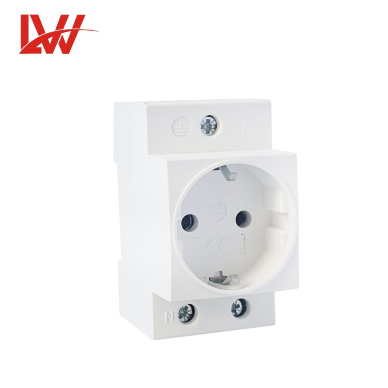 LW European German Socket AC30 Modular Socket 10-16A Din Rail Mounted Plugs Sockets