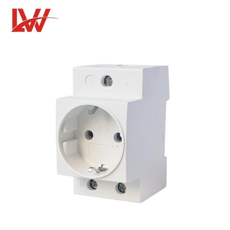LW European German Socket AC30 Modular Socket 10-16A Din Rail Mounted Plugs Sockets