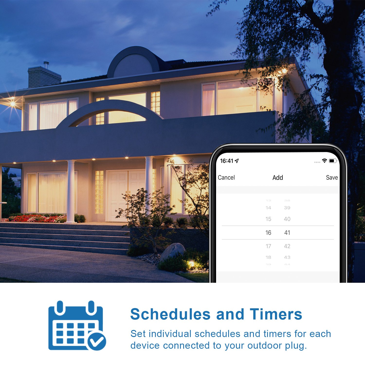 US IP65 Waterproof WIFIplug Smart WiFi Heavy Duty Outdoor Outlet With 2 AC Power Grounded Sockets Plug-In Outdoor Smart Plug