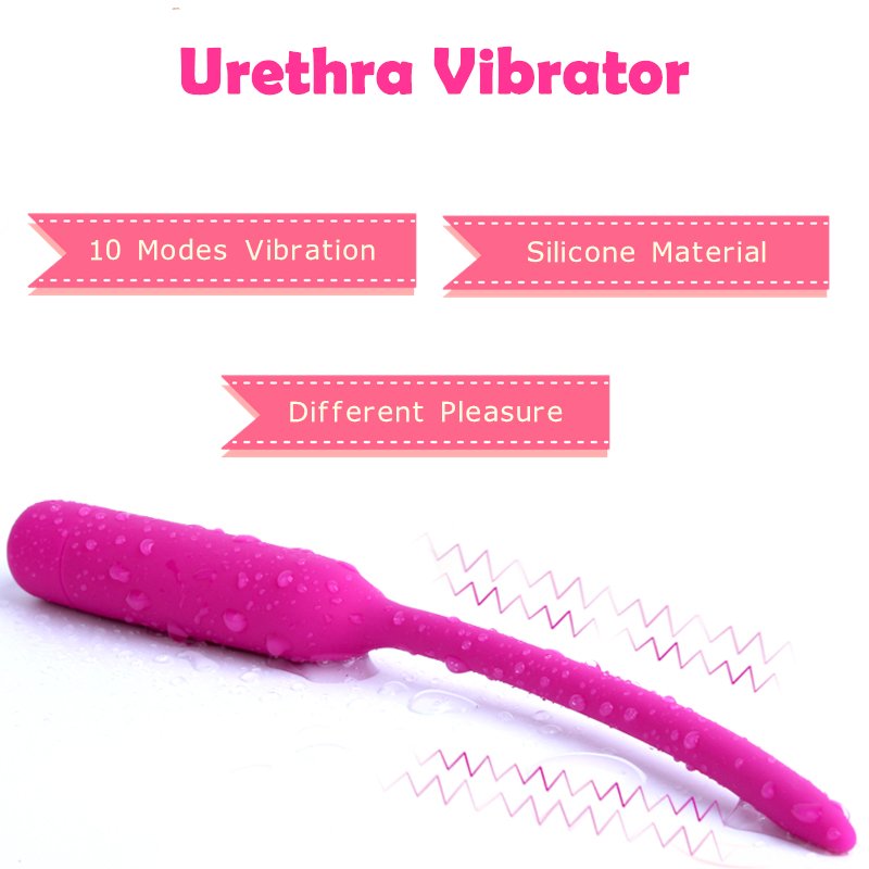 DEC Sex Toy 10 Modes Man Cock Plug Masturbation Silicone Urethra Vibrator