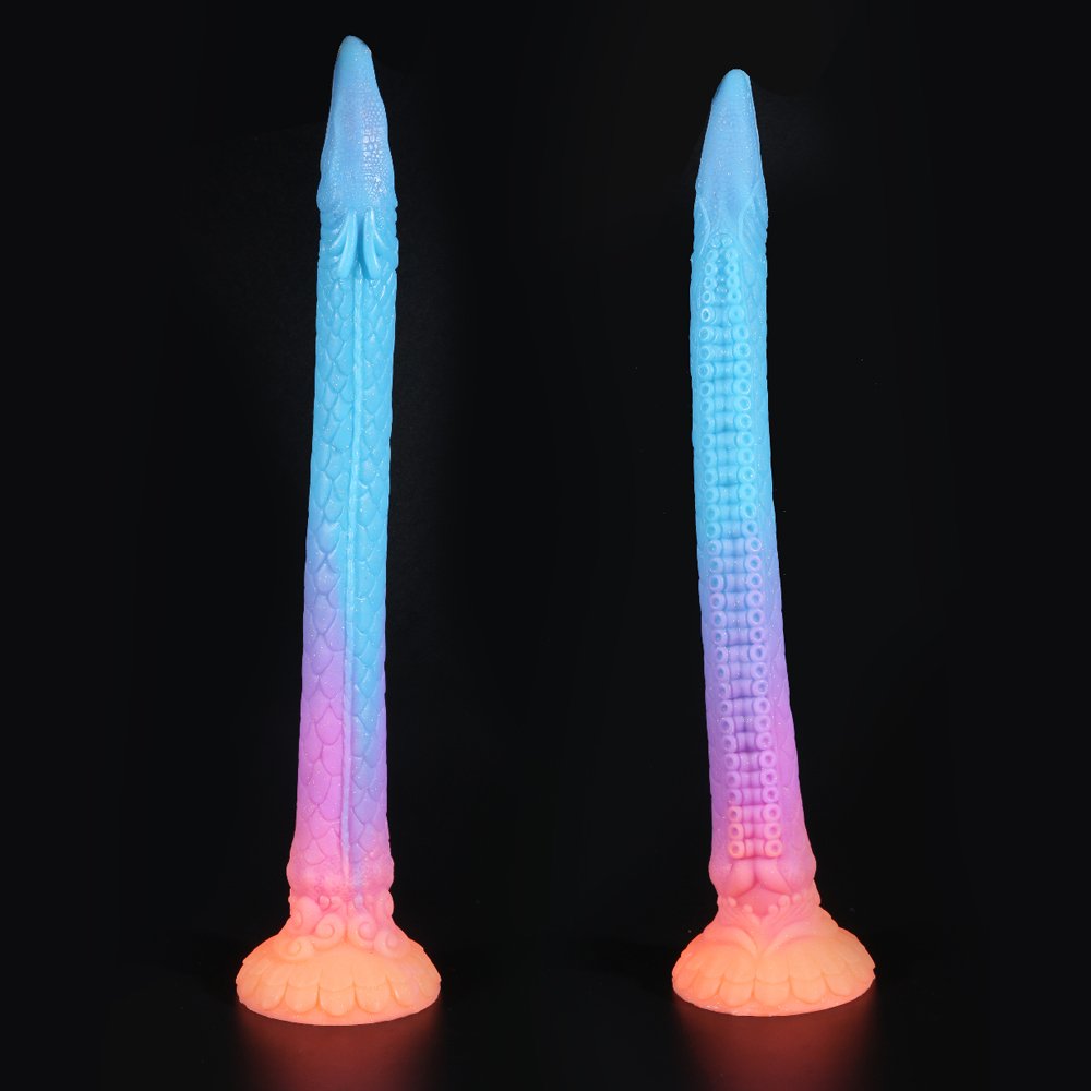 17.7in Luminous Anal Sex Toys Monster Dildo Tentacle Anal Dildo Long Anal Plug Butt Plug Silicone Dragon Dildo for Women Men