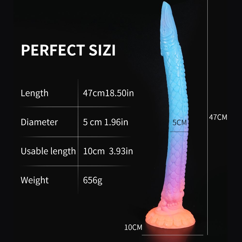 17.7in Luminous Anal Sex Toys Monster Dildo Tentacle Anal Dildo Long Anal Plug Butt Plug Silicone Dragon Dildo for Women Men