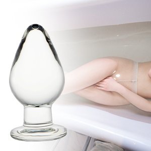 YPM Mushroom Shape Massage Bum Plug Crystal Glass Large Anal Plug Butt Plug