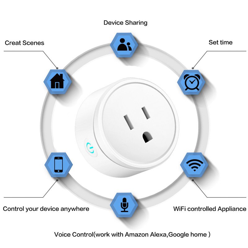 Smart Home Accessories WiFi US Plug Tuya APP Remote Control Timer Switch Smart Socket Wifi Socket Plug