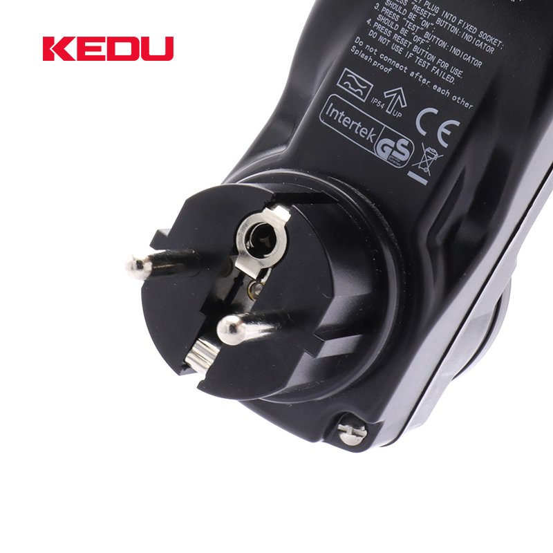 KEDU PD7-2A Hot Sale 16A 250V 2Pin German PRCD Portable Plug With CE Certification