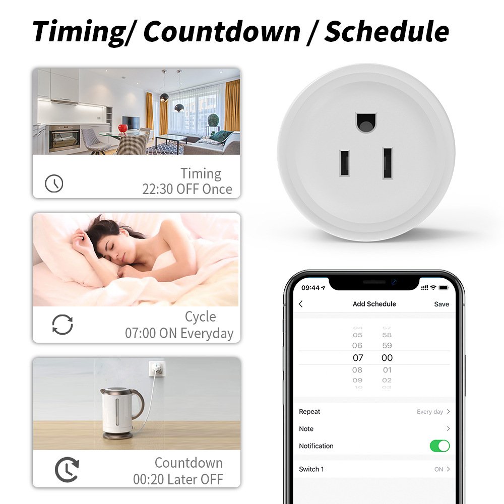 Factory direct sale Tuya smart life APP control home use intelligent socket US standard smart plug wifi