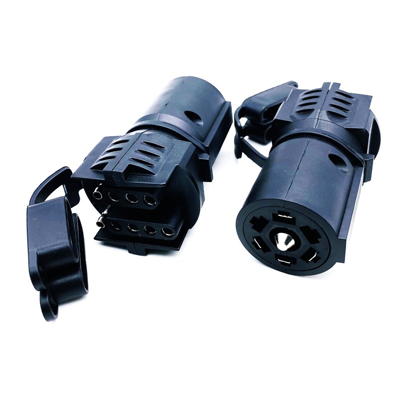 Hot Sale Nylon 12V 7 To 4 And 5 Pin Core Way Electric Trailer Plug For American Vehicles Extension Wire Cable Adapter Socket