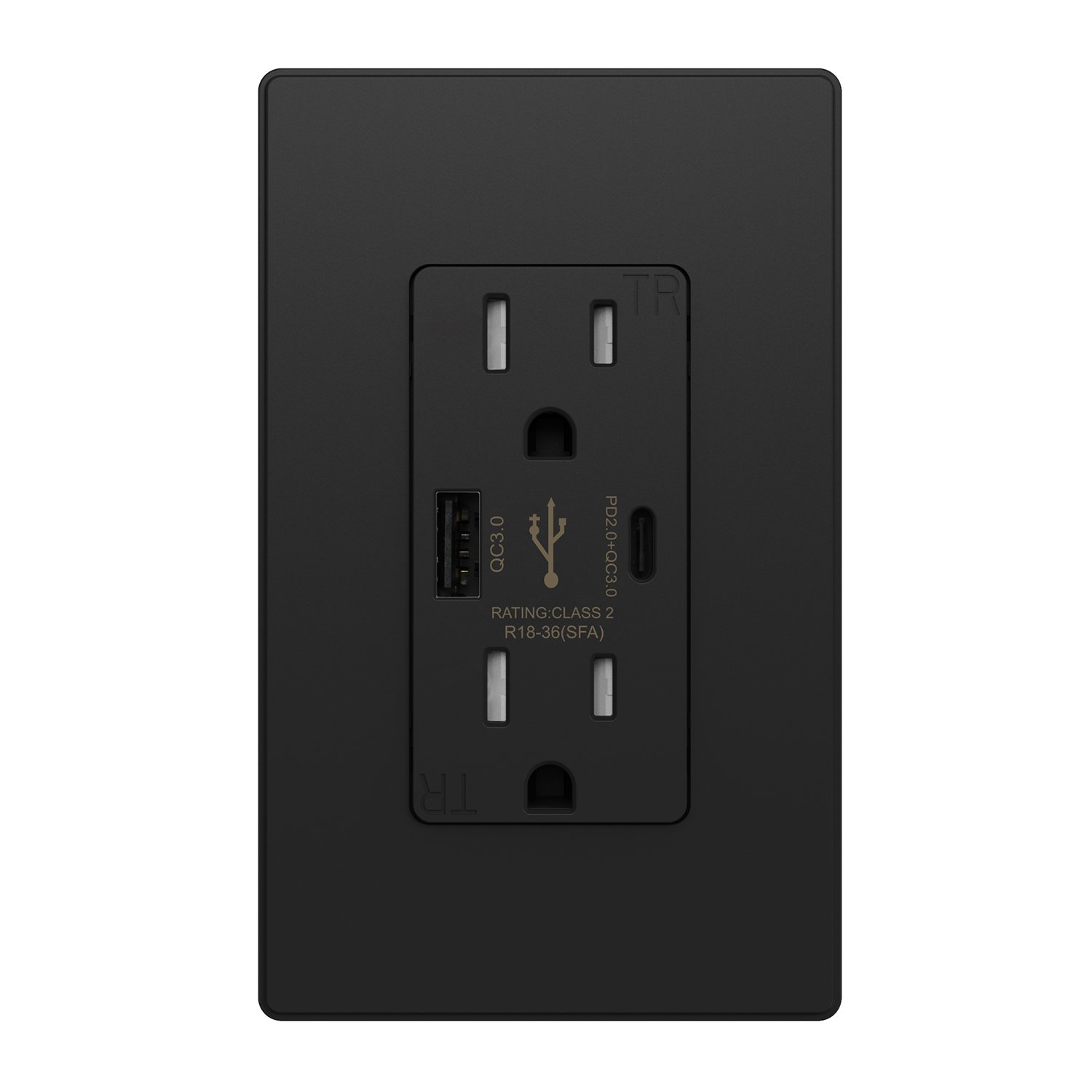 ELEGRP US USB A+C Port 15A outlet FCC ul listed 36W usb wall plug Power Deliver PD USB power outlet for Phone