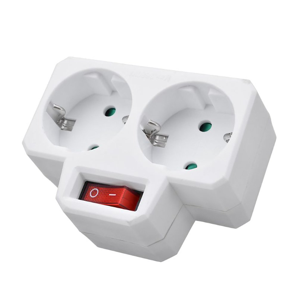 Durable EU Standard Multiple Plug 250V 16A Double Conversion Socket with Outlet Switch