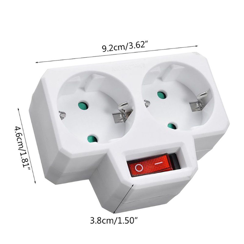Durable EU Standard Multiple Plug 250V 16A Double Conversion Socket with Outlet Switch