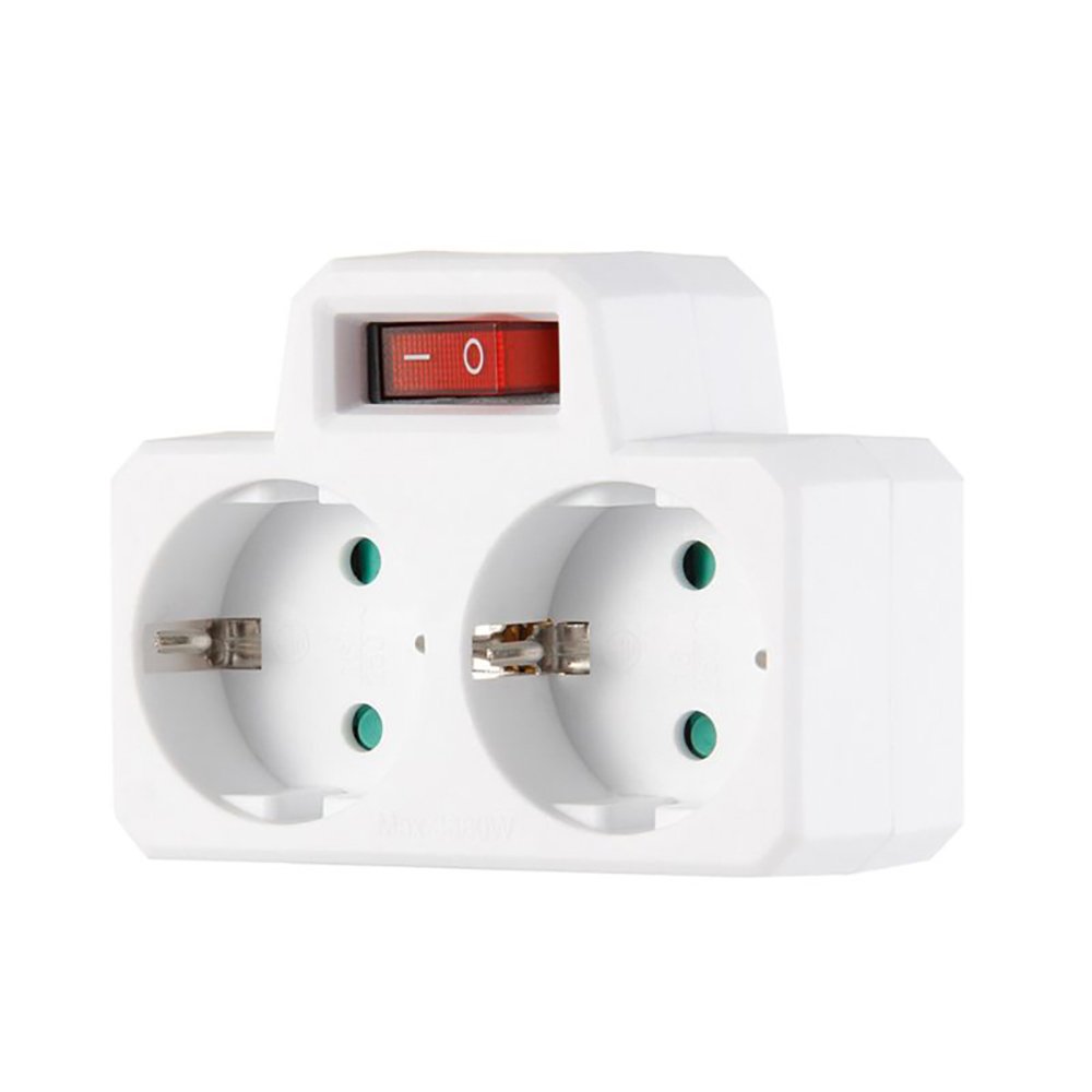Durable EU Standard Multiple Plug 250V 16A Double Conversion Socket with Outlet Switch