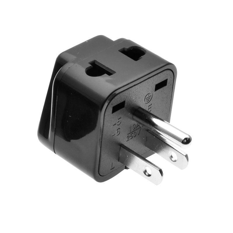 Type-B 3pins Universal travel USA American Canada power plug adapter US to France EU UK US China converter socket