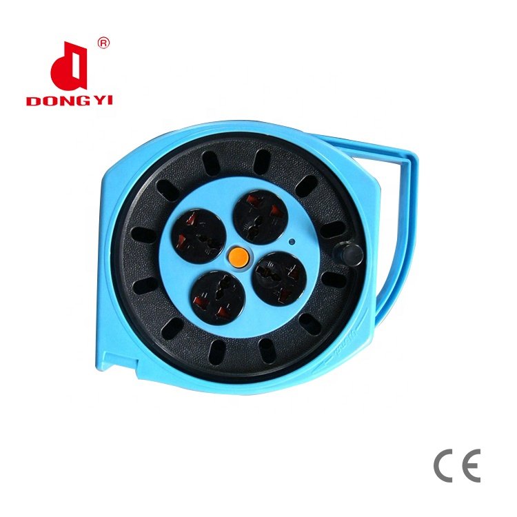 multiple universal plug cable reel socket with 10 meters copper cable extension cord electrical extension plug and socket
