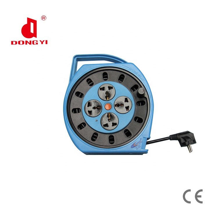 multiple universal plug cable reel socket with 10 meters copper cable extension cord electrical extension plug and socket