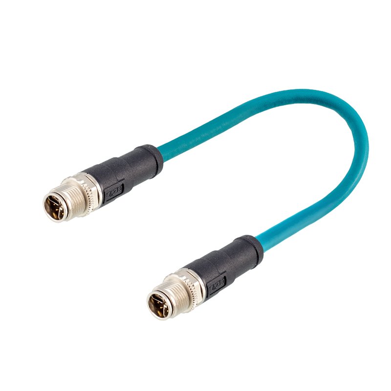 M12 8 Pole X-coded Male Connectors to RJ45 Ethernet Cable CAT5E CAT6A Adapted to Cognex